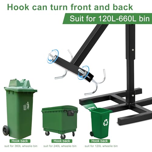 Yuxitia Manual Trash Compactor for 120L-660L Wheelie Bins | Adjustable Handle