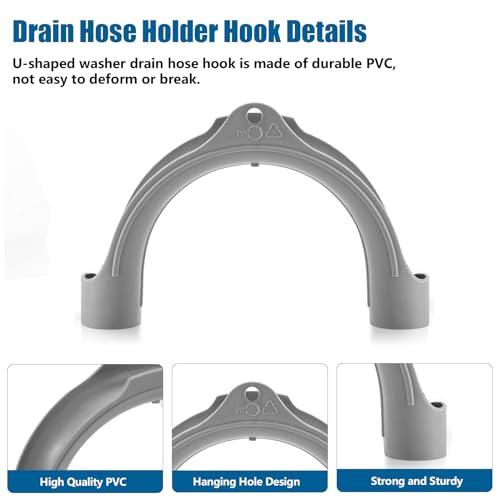 U Shape Washer & Dishwasher Drain Hose Hook - PVC Holder