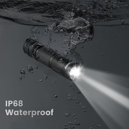 ROCKMASON RM-F3 EDC Flashlight High Lumens, IP68 Waterproof Flash Light, Rechargeable Flashlights for Home, Outdoor, Exploration, Hiking, Camping, Rescue, Hunting, Cycling, Hurricane Emergency