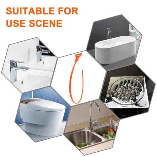 Forlivese 3 Pack 25 Inch Drain Snake,Drain Clog Remover,Sink Snake for Sewer Kitchen Sink Bathroom Tub Toilet Clogged Drains Relief Cleaning Tool