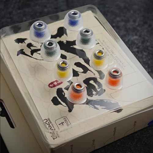 TANGZU Tang Sancai Noble Earbud Tips, Replaceable Liquid Silicone Medical Grade Hypoallergic Eartips, Stainless Steel IEM Ear Plugs, Optional XS/S/M/L Size for in Ear Monitors (M- 1 Pair)