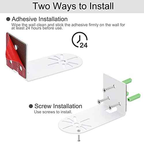 Sumnacon 2PCS Wall Mount Camera Shelf- Metal Small Wall Shelf with Adhesive,Universal Small Floating Shelf for Security Cameras, Speakers,White
