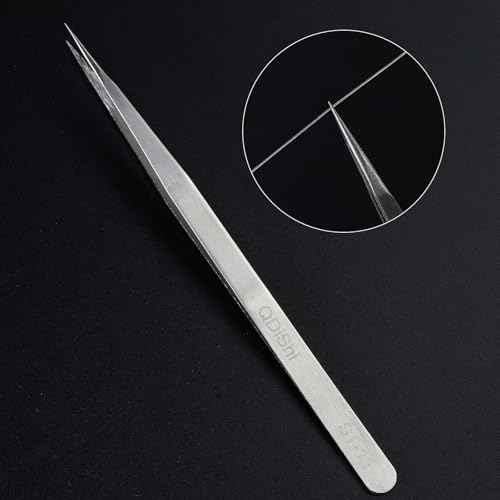 QDiShi Precision Tweezers Set,Upgraded Stainless Steel of Tweezers - Extra Fine,Angled,Blunt Tips for Electronics,Hobby, Industrial,Laboratory Work,Jewelry-Making,Model,Craft£¨3Pcs£©