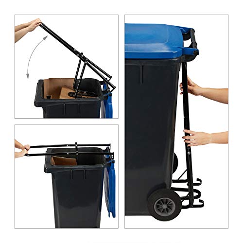 Manual Waste Compactor for Household Trash Bins 60-240L - Steel Black