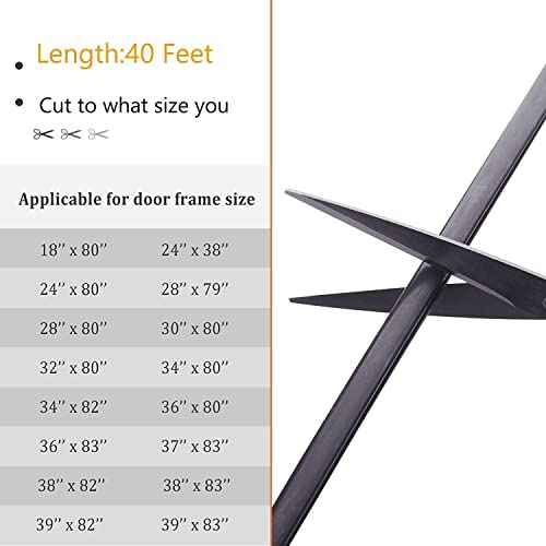 Black Rubber Weather Stripping Door Seal Strip, D Shape Door Rubber Weather Seal Strip, SelfAdhesive Door Weatherstripping Soundproofing Door Sealing Strip for Windows (23 feet, Black)