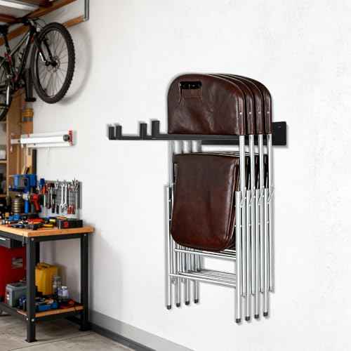 2 Pack Folding Chair Storage Rack,Folding Chair Rack,garage organizer wall mount,tool hangers for garage wall,Holds 240 lbs
