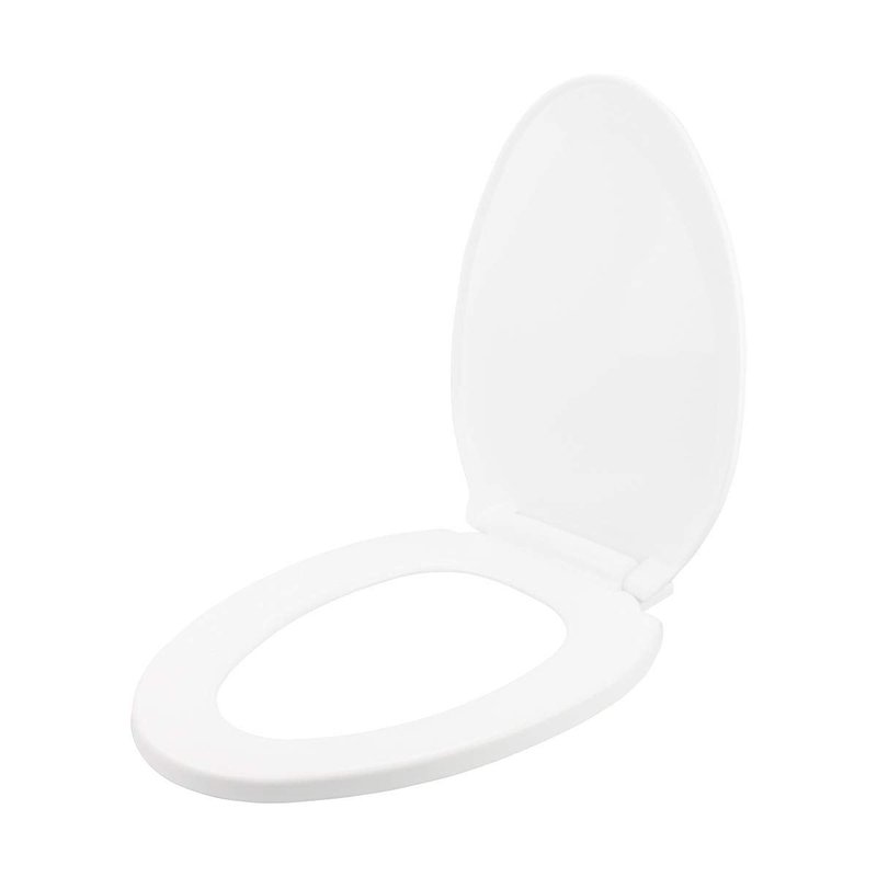 Renovators Supply Manufacturing White Plastic Soft Close Toilet Seat Elongated Slow Close Toilet Seat With Adjustable Mounting Hardware