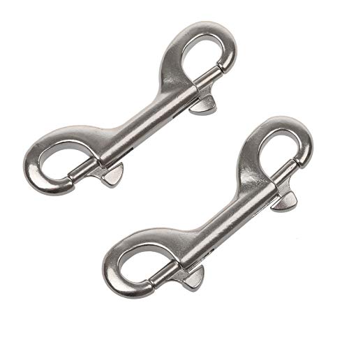 Marine Grade Double Ended Bolt Snap Hooks 3.5 Inch Stainless Steel Clips for Water, Pet, Agriculture, Horse Leash (2 Pack)