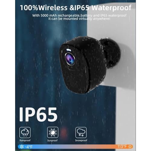 ELECCTV 5G/2.4G WiFi Security Cameras Wireless Outdoor, 2K Battery Powered WiFi Cameras with AI Motion Detection Spotlight Siren,Color Night Vision, 2-Way Talk, IP65, Cloud/SD Storage, Works w/Alexa