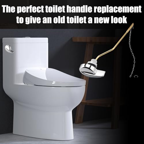 Dincerpen Bright Silver Toilet Handle Replacement Kit for TOTO Side Mount Toilets