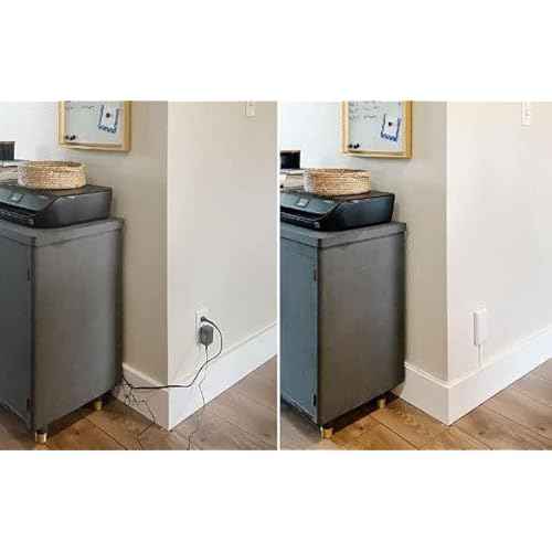 Sleek Socket Original & Patented Flat Ultra-Thin Outlet Concealer with Extension Cord Kit, Multi Outlets Power Strip, Ideal for Home Improvement, Hide Bulky and Messy Cords, 3ft