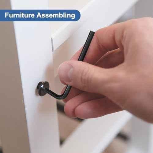 HARFINGTON Hex Key Wrench 7/16" 45# Carbon Steel L-Shape Hexagon SAE Wrenches Repairing Tool for Home DIY Bike Motorcycle Repair, Black