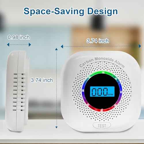 Carbon Monoxide Detectors, Portable CO Alarm Detector with LCD Display and Sound Warning, Replaceable Battery Powered for Home, Travel