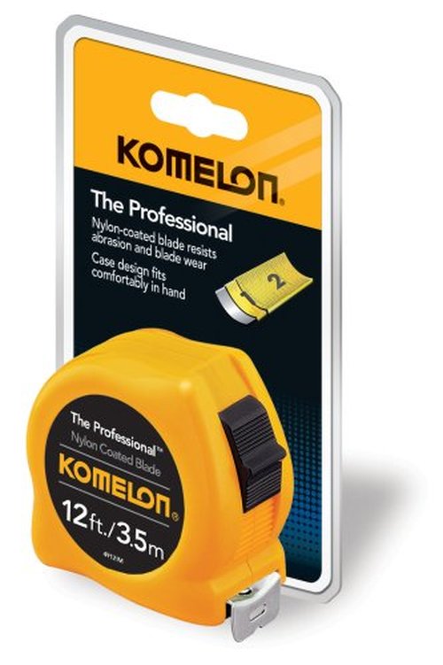 Komelon 4912IM The Professional 12-Foot Inch/Metric Scale Power Tape, Yellow