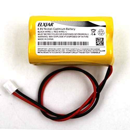 (2-Pack) 4.8V 800mAh BL93NC487 Ni-CD Battery Replacement for Emergi-Lite BL93NC487, Exit Light Co BAA-48R BAA48R, Interstate NIC0186, Dantona Custom-43 Custom43, OSI OSA-126 OSA126 BL93NC484 BL93NC485