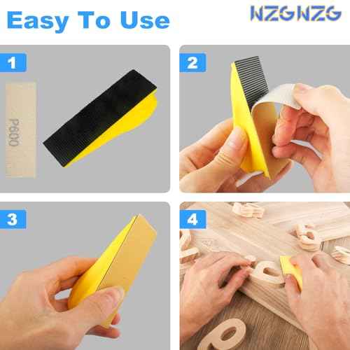 70 Sheets Handle Micro Detail Sander Paper Kit and 3.5¡± x 1¡± Hand Sanding Block, Includes 80 to 600 Grit Sandpaper for Wood Crafts and Metal Finishing, 220 Grit, 320 Grit, 400 Grit, 600 Grit