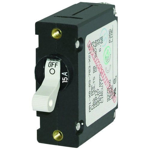 Blue Sea Systems A-Series Single Pole Circuit Breaker White 15A