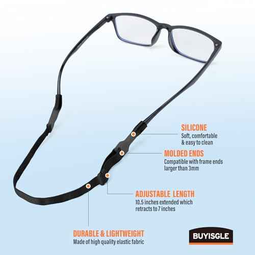 Kids Eye Glasses Strap - No Tail Sunglasses Straps Cords for Boys Toddler and Girls - Eyeglass Holders Around Neck - Adjustable Eyewear String Lanyard Retainer - 4 PCS£¨10.5 Inch