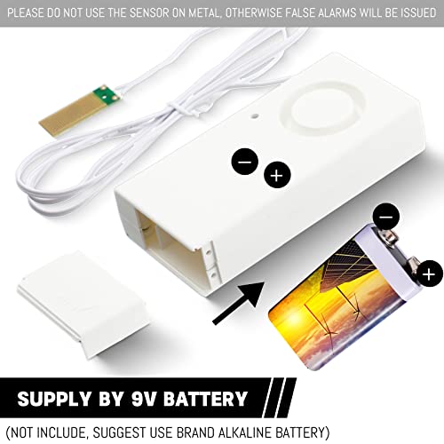 Hoteam 10 Pcs Water Sensor Alarm Leak Detector 120db Water Leak Alarm 9v Battery Flood Sensor Detector Overflow Security Alert for Home Basement Kitchen Garage Bath Tub Sink, White