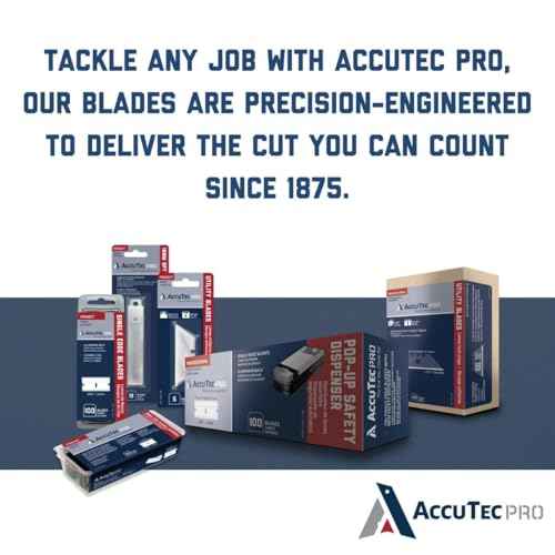 Single Edge Aluminum Backed Razor Utility Blades with Display - 100-Pack - .009" Made of High Carbon Steel for Edge Flexibility and Durability - APBL-7065