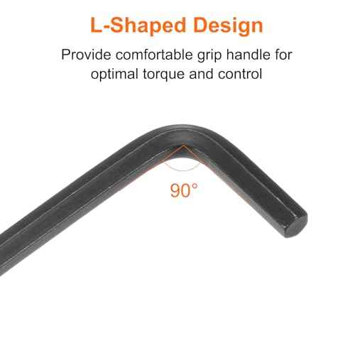 HARFINGTON 10pcs Hex Key Wrench 3/16" L-Shape Hexagon SAE Wrenches Chrome Vanadium Steel Repairing Tool for Home Repair, Black