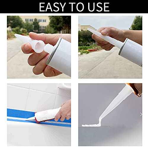 36Pcs Plastic Caulk Nozzles, Caulk Extension Nozzle Tip Replacement for Sausage Caulking Gun (White)