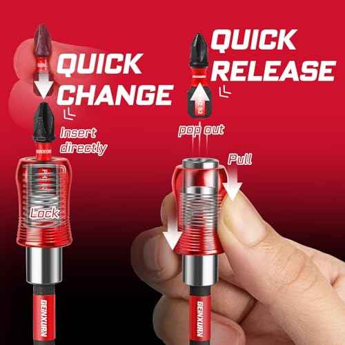 2.5Inches Impact Screwdriver Bit Holders, 3PC Magnetic Extension Quick-Change Socket Drill Bit Holder Cr-V Steel Hex Shank Quick Release Drill Bit Guide