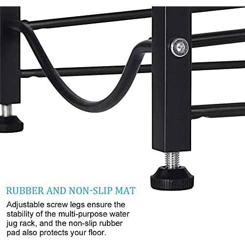 LIANTRAL 5 Gallon Water Bottle Rack - Detachable Heavy Duty 3-Tier Stand for Home, Office (Black)