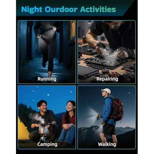 LED Flashlight Gloves, Unique Gifts for Men Dad Boyfriend Him Husband, Stocking Stuffers Christmas Birthday Gift, Waterproof Cool Gadgets Finger Lights with Toggle Switch for Camping Fishing Repairing