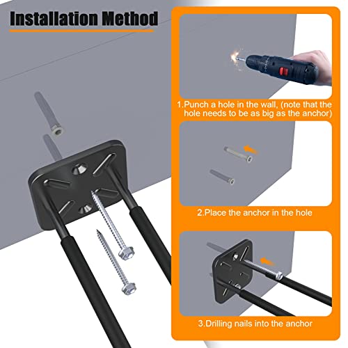 Garage Hooks, Heavy Duty Garage Hooks -12.4 Inch Wall Mount Hangers for Chairs, Power Tools, Garden Tools, Tires & More - Max 120 lbs (2-Pack)