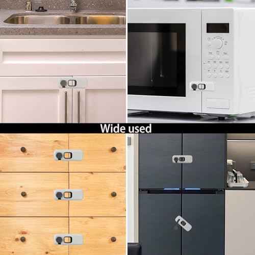 5Pack Child Proof Refrigerator Lock,Fridge Locks for Kids with Sticky Adhesive Pads,Baby Safety Locks for Fridges, Cabinets, Drawers, Double Doors and More (5 Pack)