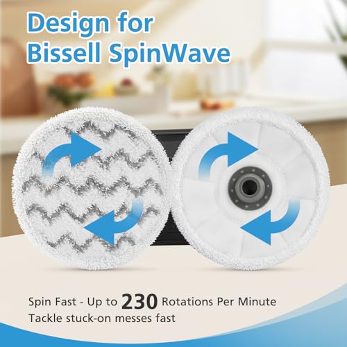 iSingo 3897A/3712 Replacement Pads for Bissell SpinWave SmartSteam 6 Pack - Velcro, Microfiber