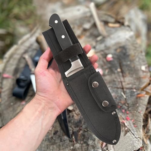 Knife Sheath for Fixed Blade Knives: Oxford Cloth Universal Fillet Knife Sheath for Belt,Knife Protector Sleeve Camping Knives Sleeves Case Edge Guards Blade Protectors (Black, 5.5 * 2 Inch)