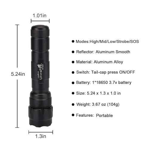 ULTRAFIRE 2 Pack Mini LED Flashlight 1000 Lumens 5 Modes Small Tactical Flashlight, Super Bright EDC Flash Light Portable Handheld Torch (Battery Not Included), WF-502B