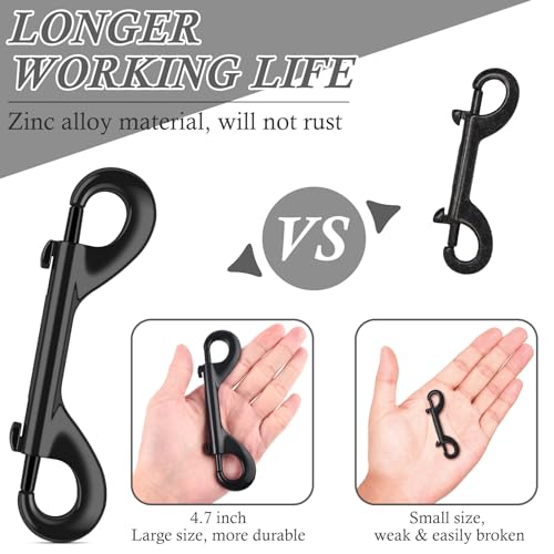 ERKOON 2 Pack Heavy Duty Zinc Alloy Double Ended Bolt Snaps 4.7 Inch 220lb Load for Pet Leashes & Water Buckets