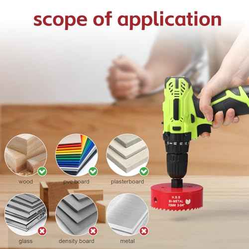 Hole Saw 2-3/4 Inch, HSS Bi-Metal Hole Cutter with 70 mm Cutting Depth for Cutting Wood, Plastic, Drywall, Plasterboard, Recessed Lighting and Soft Metal Sheet, Red