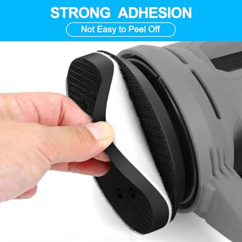 5 Packs 5 Inch Foam Sanding Pads, Flexibility & Durability, Premium 8 Holes Sponge Cushion Buffer Backing Pad, Less Clogging, Hook and Loop Soft Density Interface Pads, Strong Adhesion