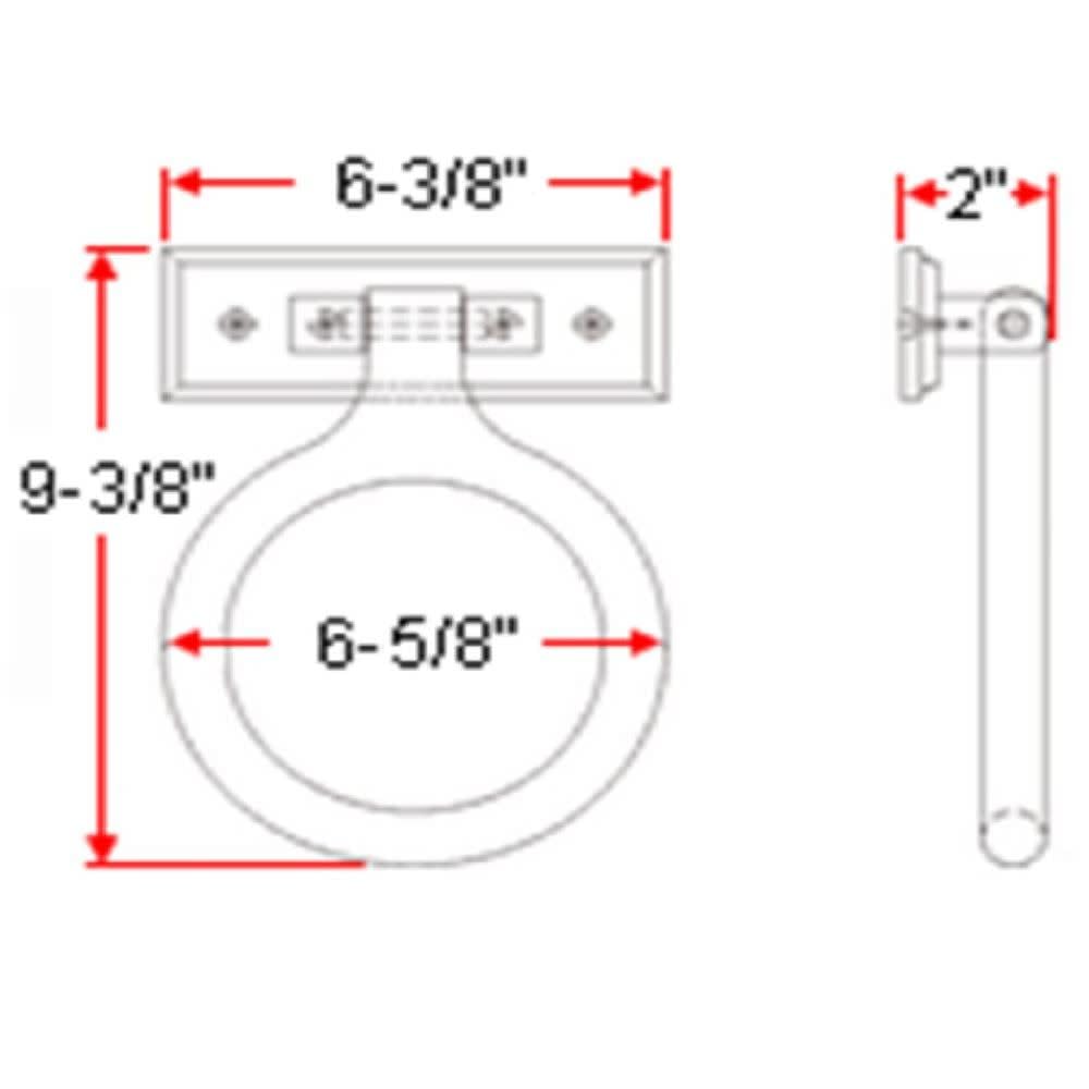 Design House Dalton Towel Ring, Wall-Mounted, Sturdy Solid Wood, Easy Installation, For Bathroom, Honey Oak, 9.375 in. L x 6.375 in. W x 2.0 in. D, 561191