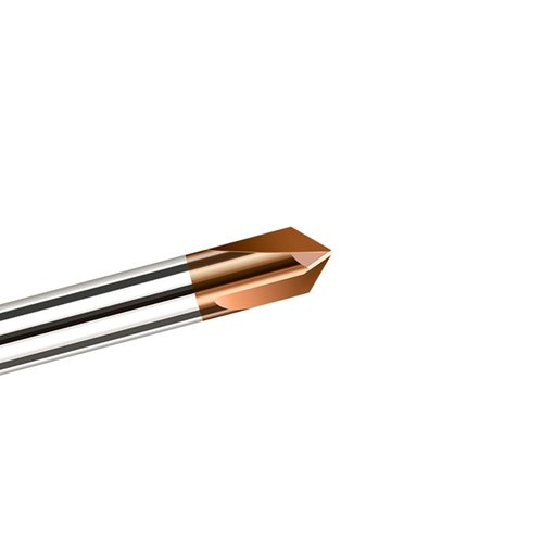 sisona Carbide Chamfer End Mill 90 Degree 1/4" Shank Dia - Carving Bits, V Groove,Tisin Coated 3 Flute - for Alloy Steels, Hardened Steels