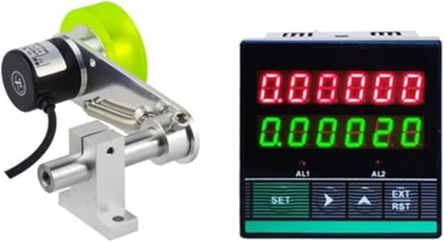 JIAWANSHUN Digital Length Meter with Flat Wheel – 2 Relay Outputs, 110-240V, 999999 Count