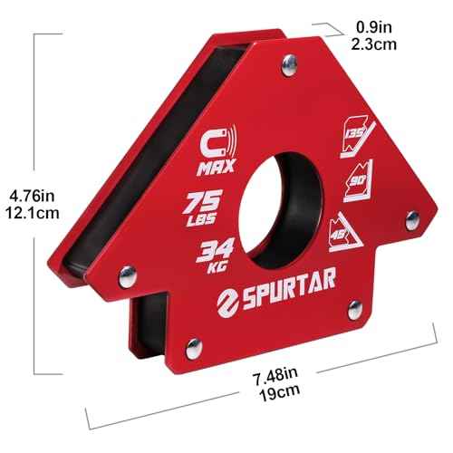 Spurtar Welding Magnets 75lbs 6pcs, Heavy Duty Welding Magnets and Clamps, Strong Magnetic Clamp Holder Tools and Accessories 45, 90, 135 Degree