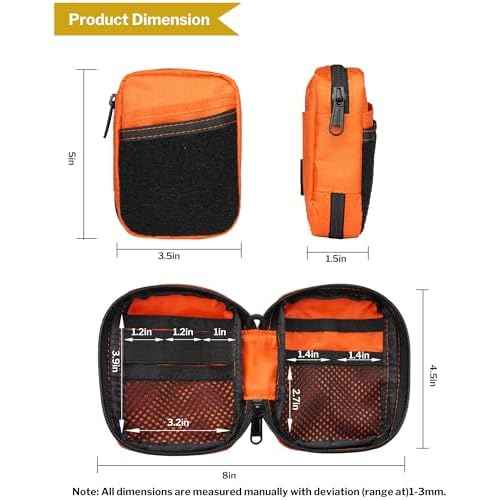 VIPERADE VE31 Small EDC Pouch, Men's Pocket Organizer, Small EDC Organizer Multitool Pouch for Camping/Hiking/Bushcraft (Orange)