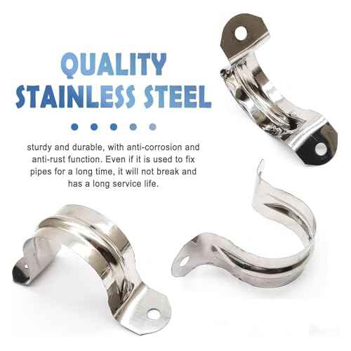 50 Pack 3/4 Inch 20mm U Bracket Rigid Pipe Strap Clamp, Two Hole Strap U Tube Pipe Conduit Clamp Clip for Pipe Fixing