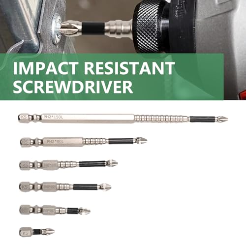 High Magnetic Screwdriver Drill Bits Set, Hexagonal Shank Anti Slip, Electric Screwdriver Set, Suitable For Power And Hand Tools,6-Piece Alloy Steel Anti-Slip Drill Bits,Phillips Screwdriver Bits