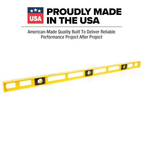 MAYES 10102 48-Inch Level - Made in USA, 0.001in Vials, Scratch-Resistant