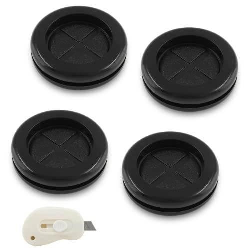 6pcs 3/4" ID 1" Drill Hole Rubber Grommets Black - Double-Sided Cable Plugs