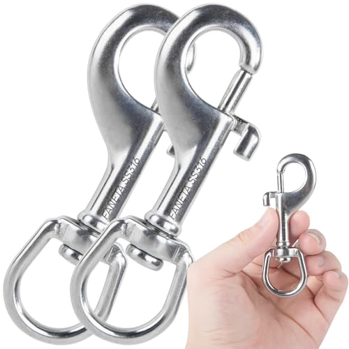 Faneta 3.5-Inch Marine-Grade Stainless Steel Bolt Snap Hooks 2-Pack