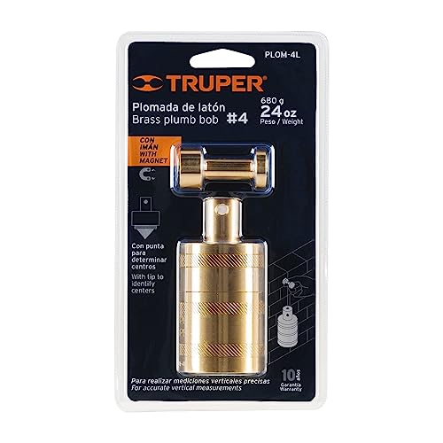 TRUPER PLOM-4L Brass Plumb Bobs w/ Center 21 Oz (582 g)