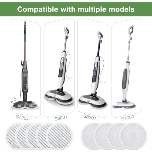 Vickorpen 8 Pack Shark Steam Mop Replacement Pads โ Washable Microfiber, Snap-On Fit