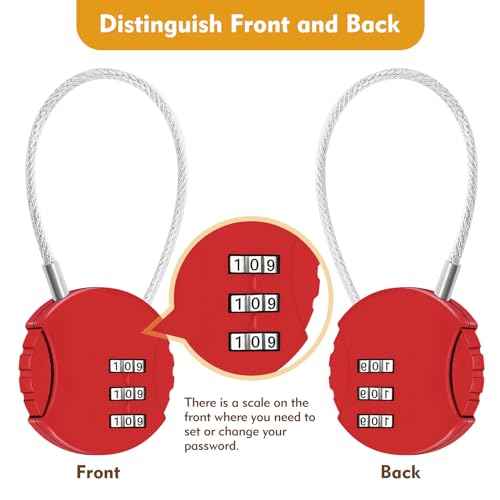 6 Pcs Combination Lock, 3 Digit Locker Lock Outdoor, Waterproof Mini Combination Padlock for School Gym Lock, Backpack, Suitcase Lock(Black+Red+Yellow+Green+Pink+Blue)